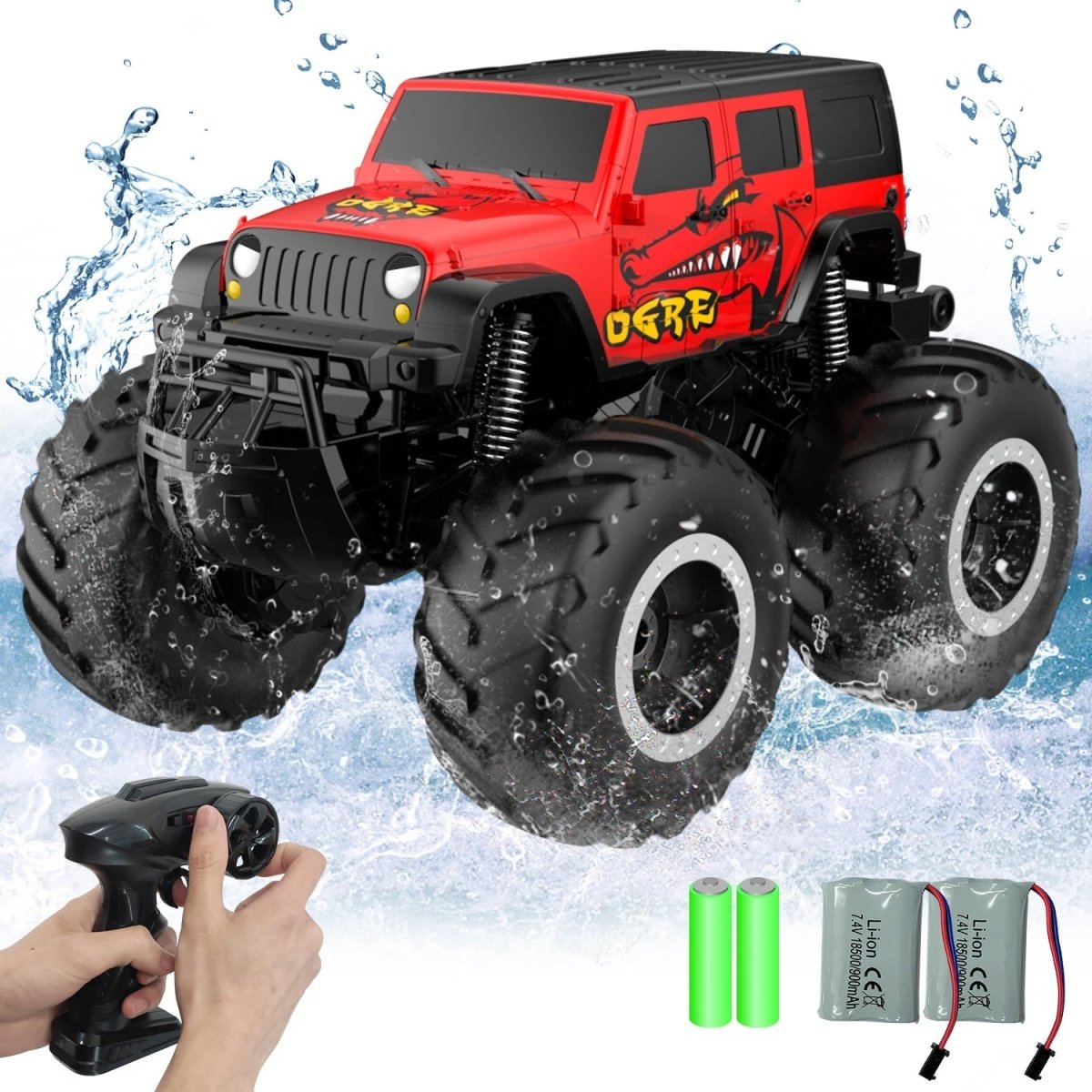 AquaNova Amfíbia 4WD távirányítós autó vízi és szárazföldi mutatványokhoz gyerekeknek szabadtéri játékra