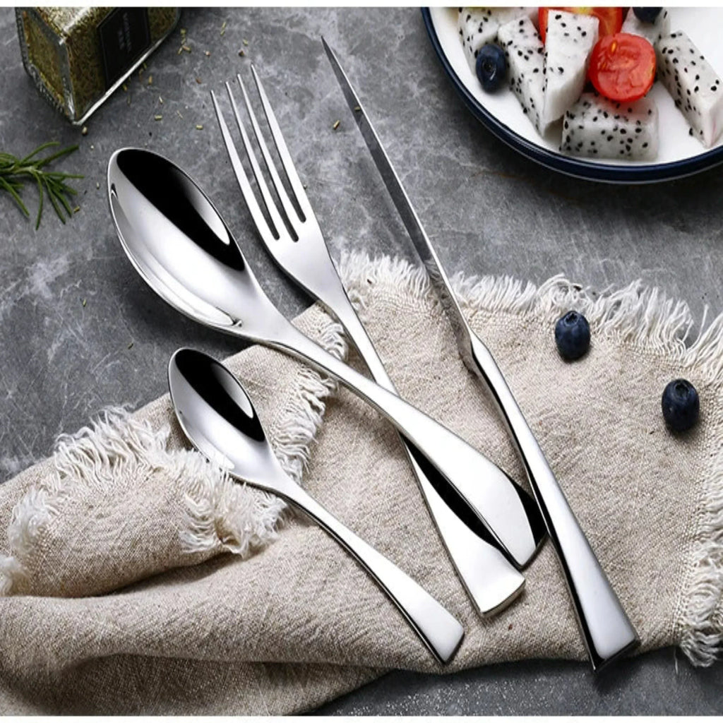 Belvara Stainless Steel Cutlery Set, Silver Collection | Orntli