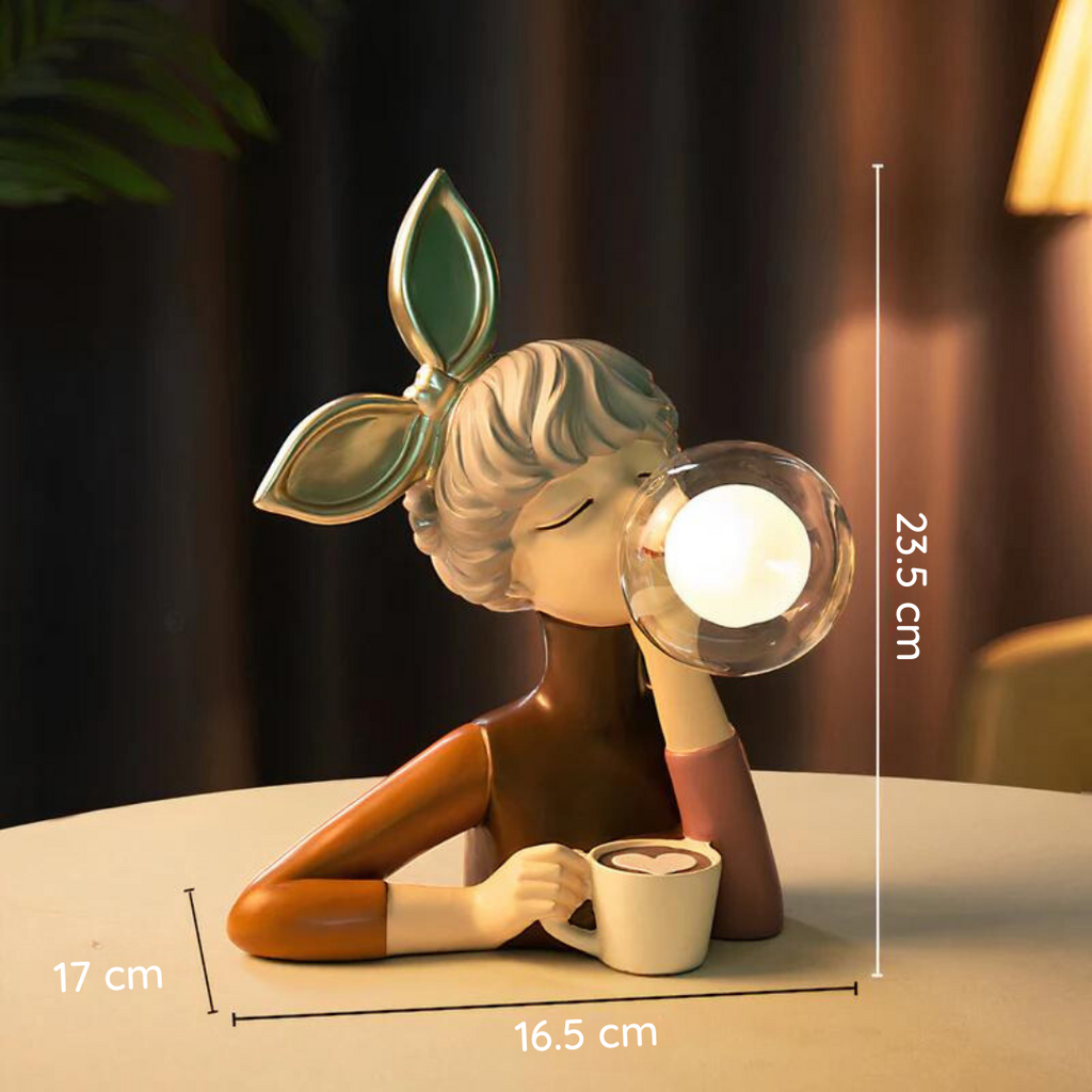 Håndlaget lampe i harpiks | Elegant varmt lys for hjem eller kontor