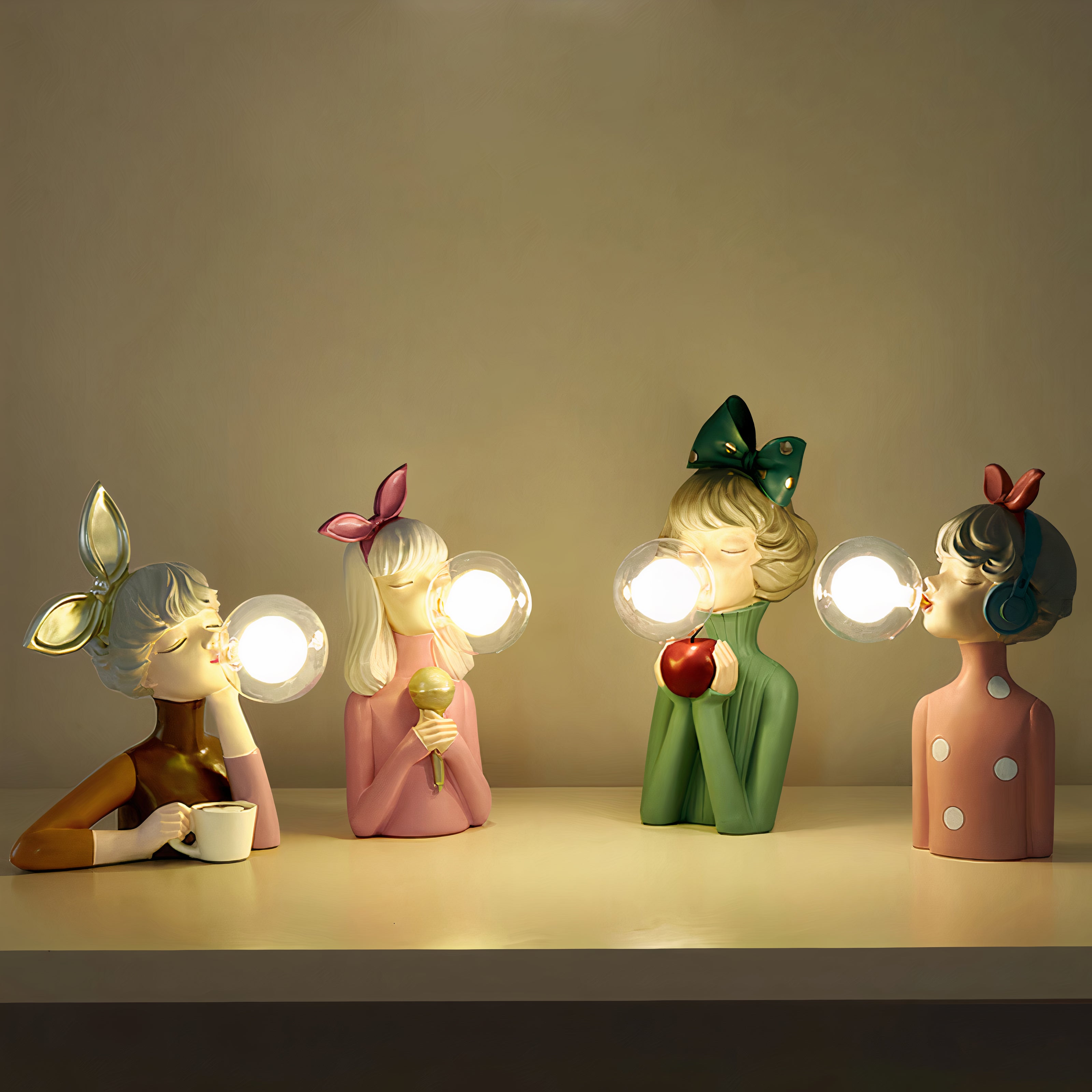 Håndlaget lampe i harpiks | Elegant varmt lys for hjem eller kontor