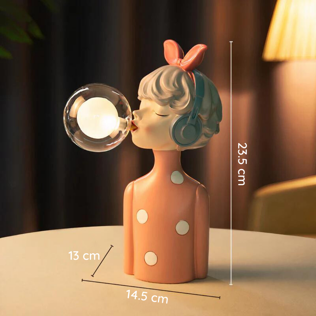Håndlaget lampe i harpiks | Elegant varmt lys for hjem eller kontor