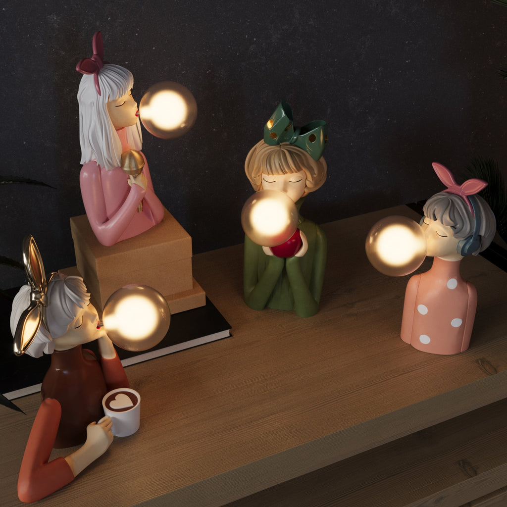 Håndlaget lampe i harpiks | Elegant varmt lys for hjem eller kontor