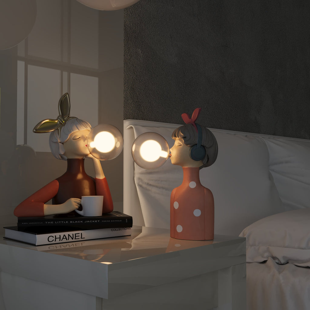 Håndlaget lampe i harpiks | Elegant varmt lys for hjem eller kontor