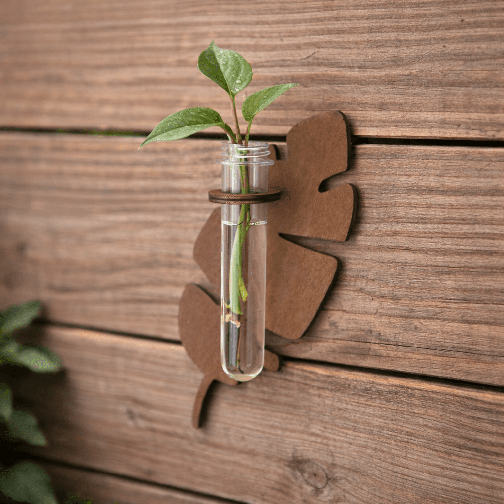 VerdantCraft Handcrafted Leaf Wall Planter Made Of Natural Wood
