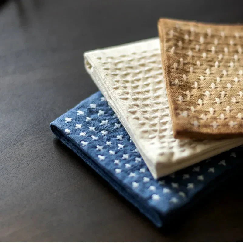 SereneWeave Cotton Linen Tea Cloth For Mindful Tea Ceremonies In Japan