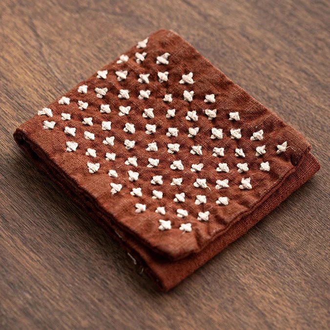 SereneWeave Cotton Linen Tea Cloth For Mindful Tea Ceremonies In Japan