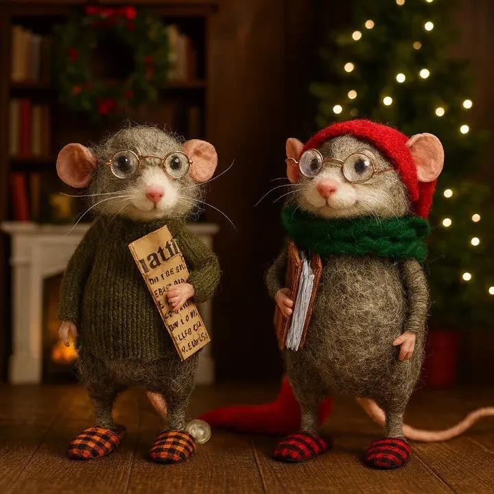 Handmade Felt Mice By LumenMouse For Cozy Home Decor Fans Artisanal Charm