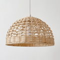 Rattan Dome Ceiling Lamp Handwoven 12 Inch Diameter