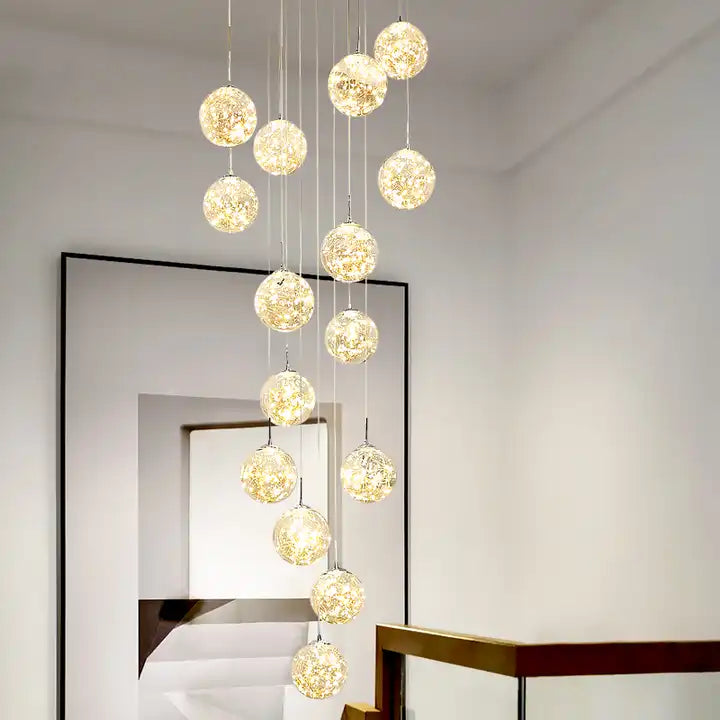 AstraLume Buborék Üveg LED Mennyezeti Csillár Lámpa