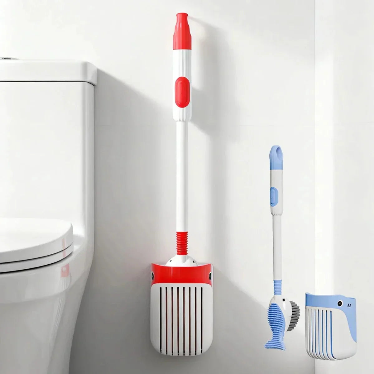Spinclean Wall Mounted Toilet Brush With Silicone Head 360 Degree