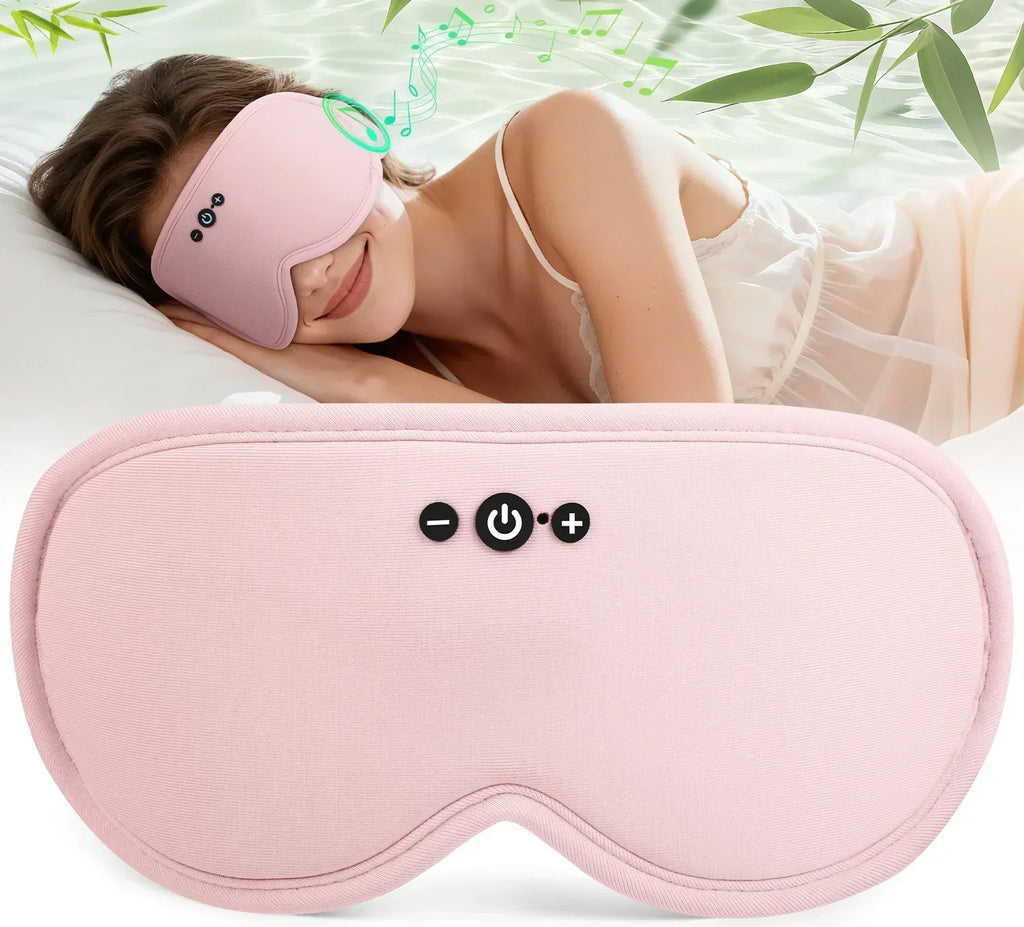 Máscara de Olhos 3D Serene Sleep Bluetooth 5.4, Respirável, Bloqueio de Luz, Sem Pressão Lateral