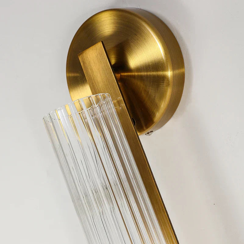 Aurelo vegglampe | Edison rillede glassylindere, kobberbase