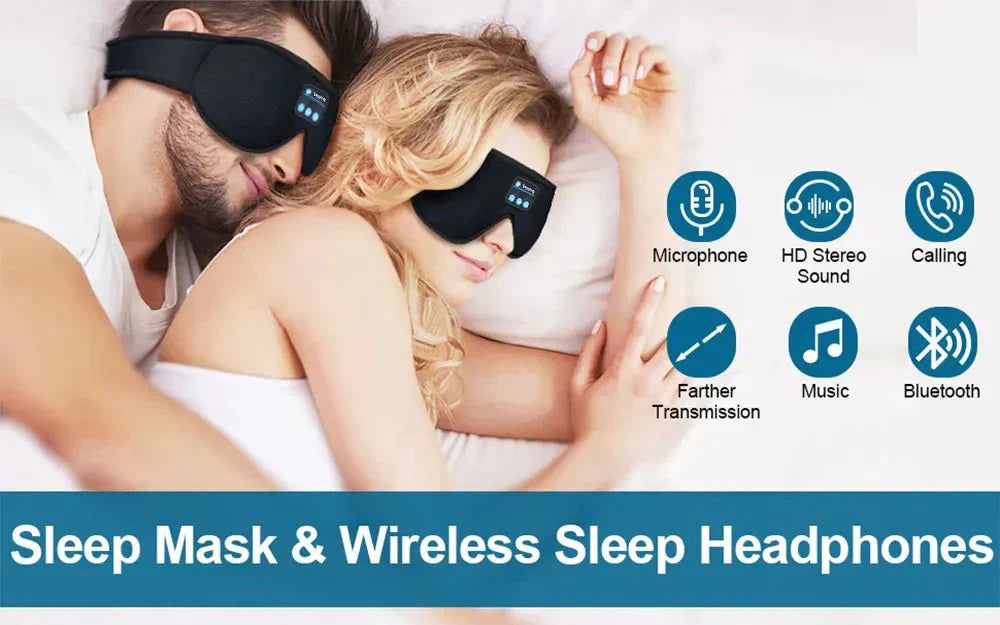 DreamWave Bluetooth音楽付きスリープマスク 旅行者向け3Dコンフォートメモリーフォーム使用