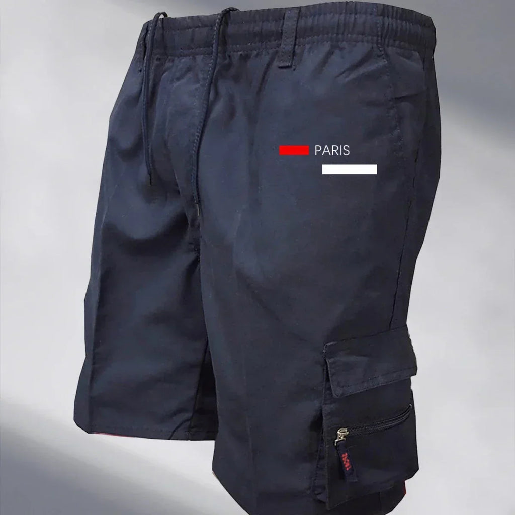 Shorts cargo PARISFLOW pour hommes avec imprimé moderne Paris
