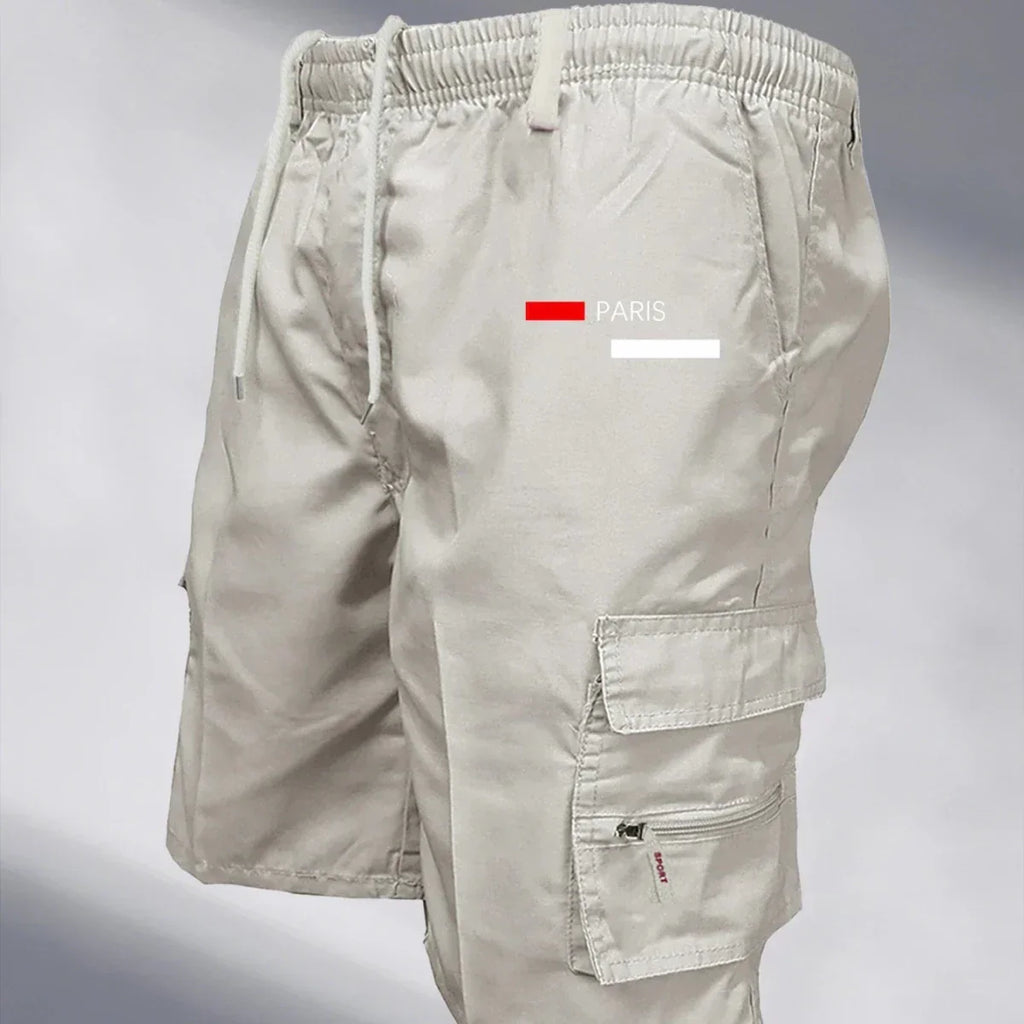 Shorts cargo PARISFLOW pour hommes avec imprimé moderne Paris