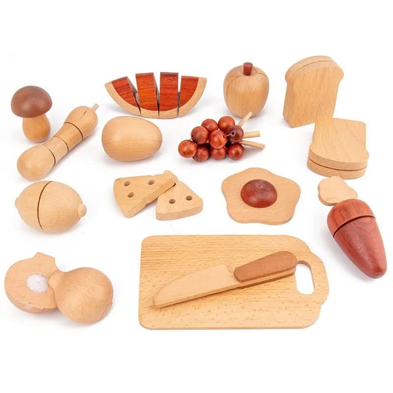 Cuisine en bois EverForest pour enfants avec design tronc d'arbre, bois sûr et non toxique, dès 3 ans