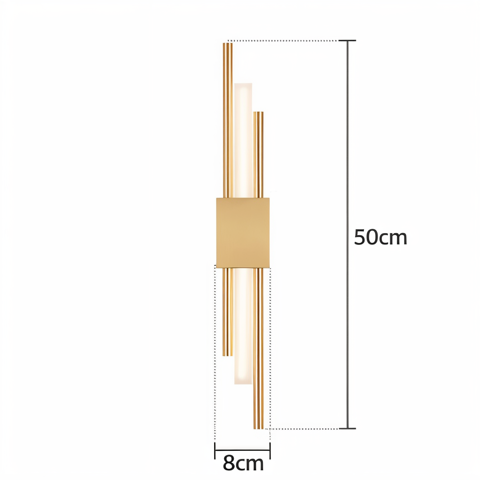 NobleGlow Gold Schwarze Wandleuchte – Luxuriöses lineares Design, einstellbare warme/neutrale/kühle Beleuchtung