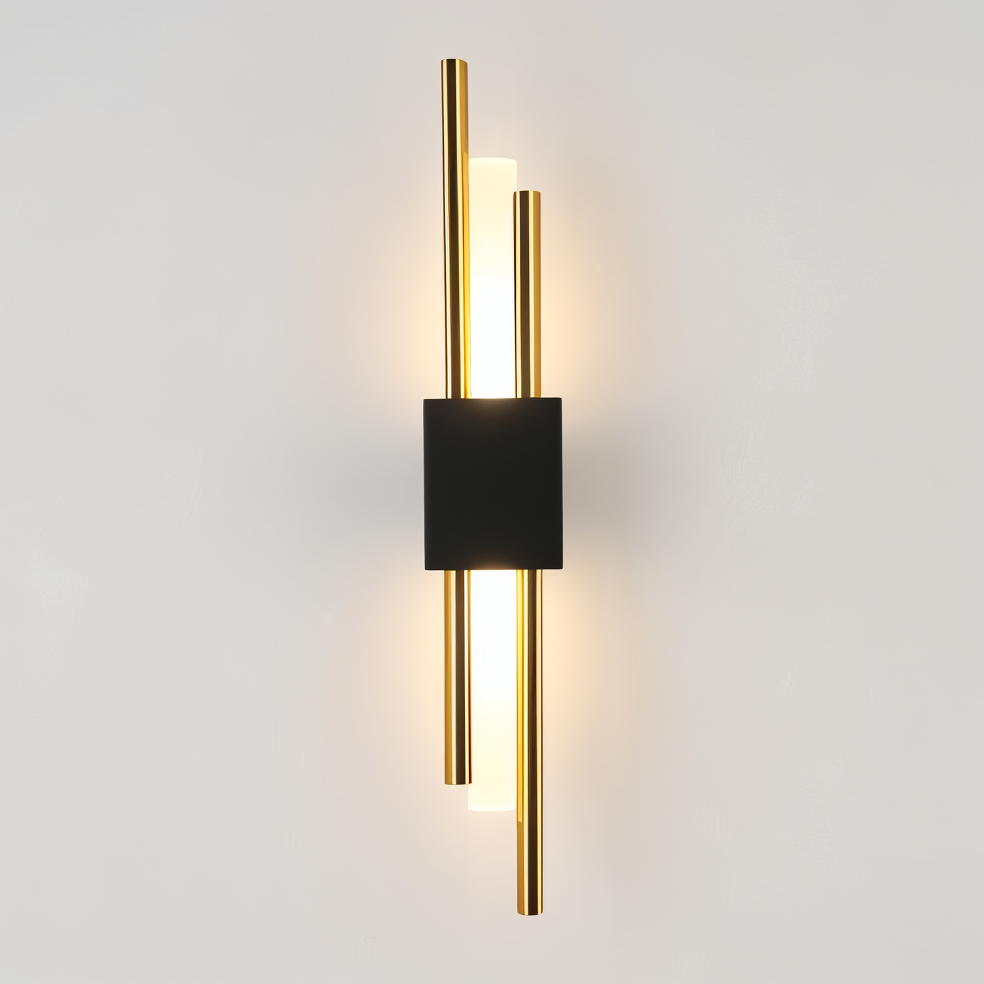 NobleGlow Gold Schwarze Wandleuchte – Luxuriöses lineares Design, einstellbare warme/neutrale/kühle Beleuchtung