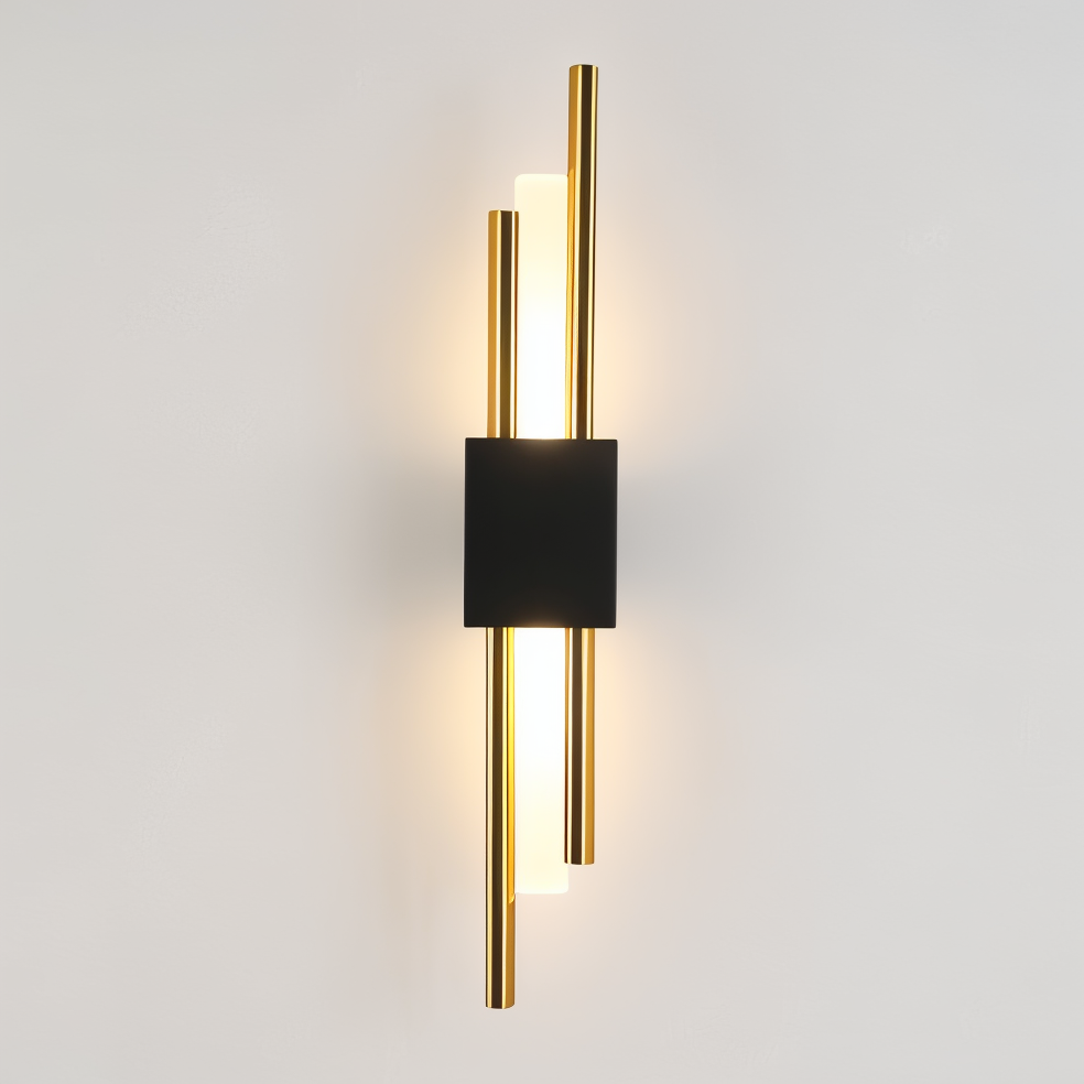 NobleGlow Gold Schwarze Wandleuchte – Luxuriöses lineares Design, einstellbare warme/neutrale/kühle Beleuchtung