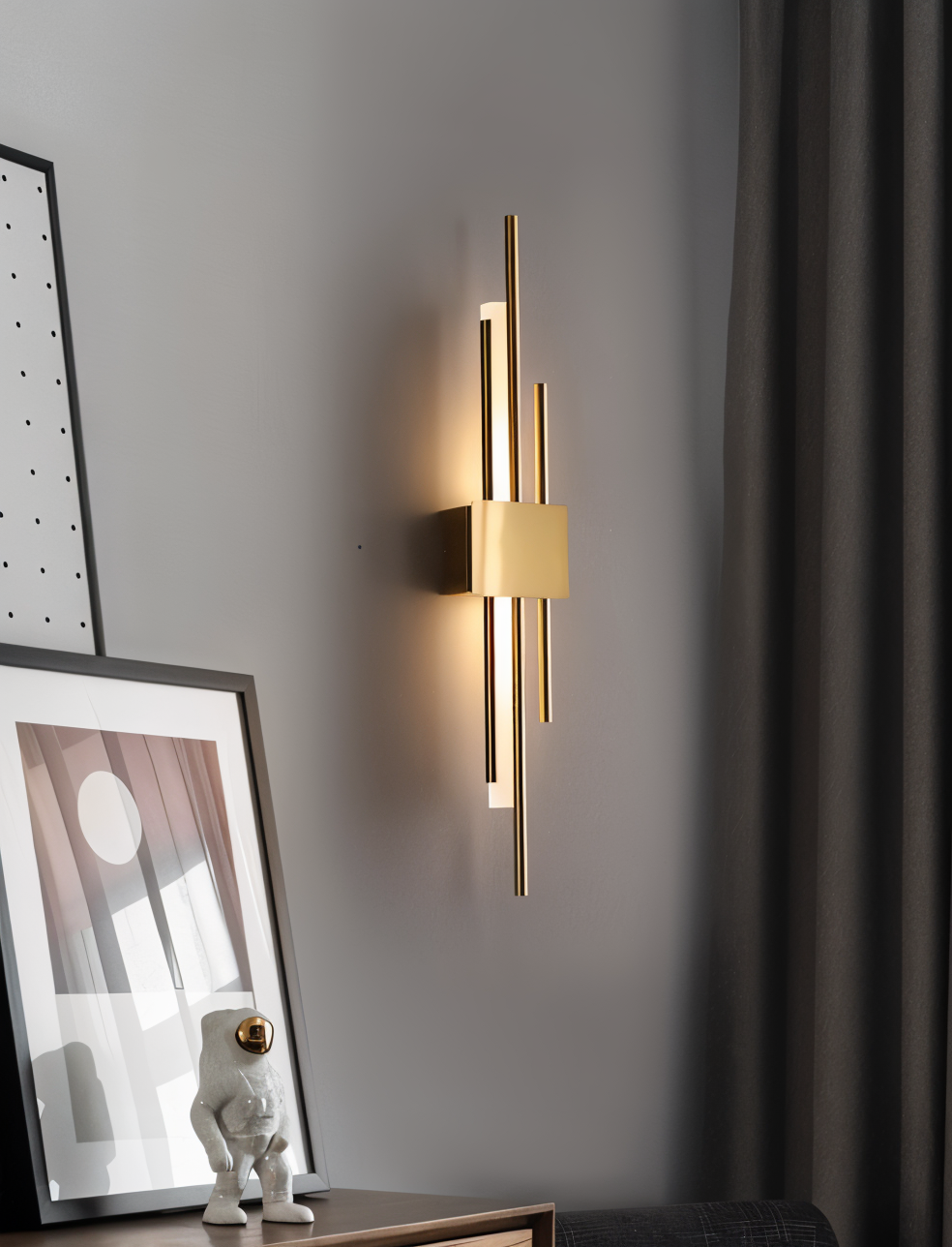 NobleGlow Gold Schwarze Wandleuchte – Luxuriöses lineares Design, einstellbare warme/neutrale/kühle Beleuchtung