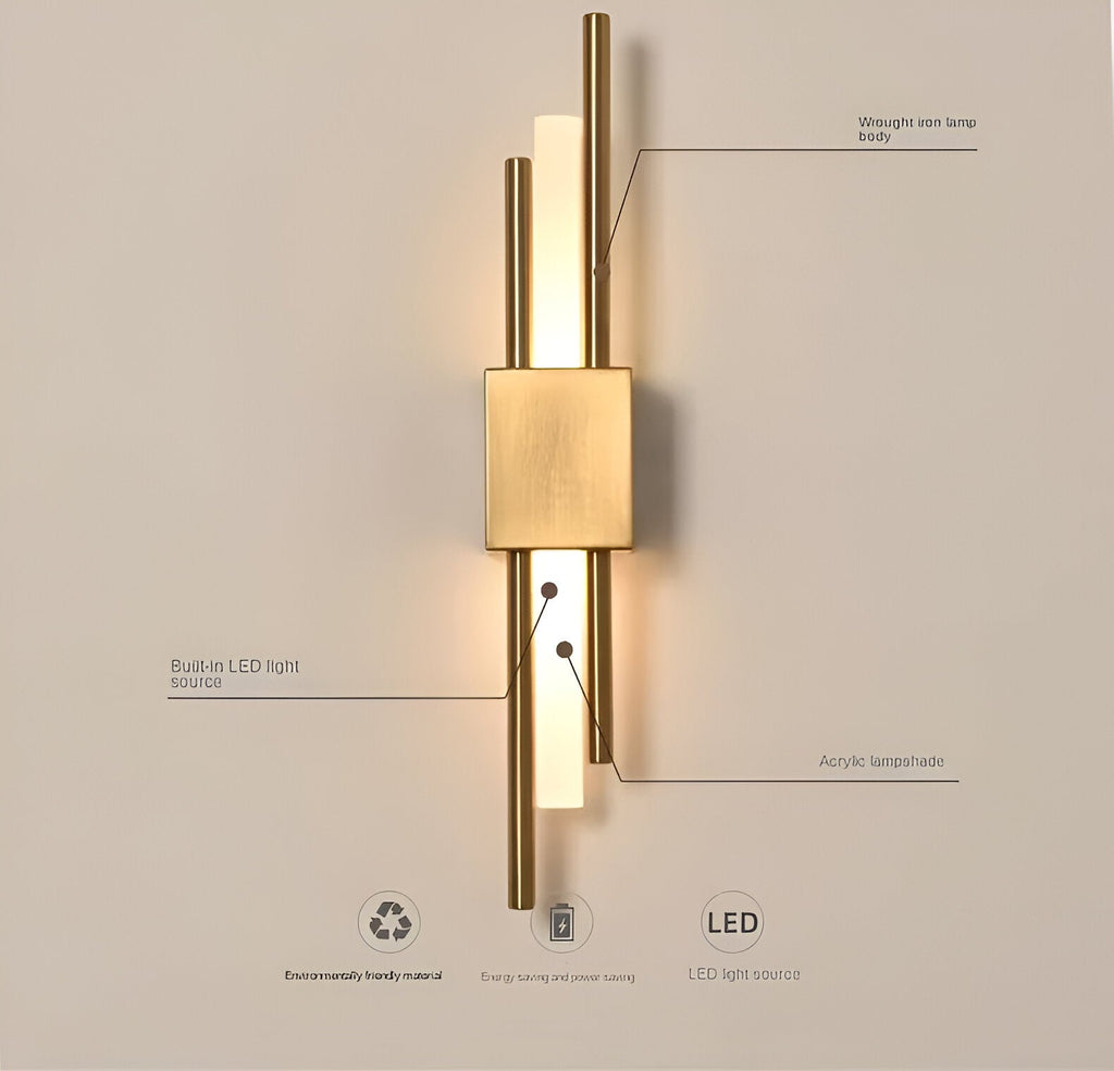 NobleGlow Gold Schwarze Wandleuchte – Luxuriöses lineares Design, einstellbare warme/neutrale/kühle Beleuchtung