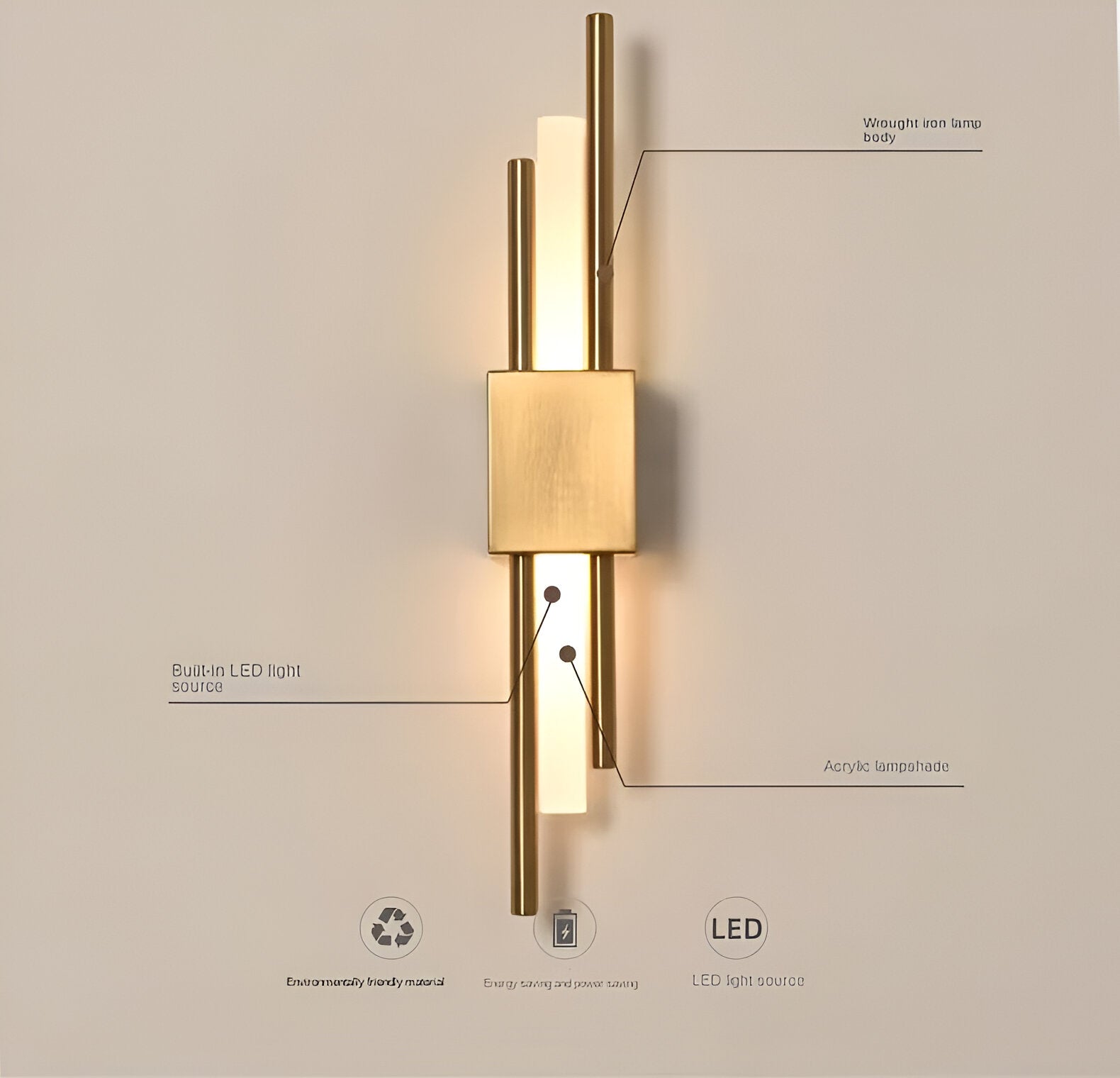 NobleGlow Gold Schwarze Wandleuchte – Luxuriöses lineares Design, einstellbare warme/neutrale/kühle Beleuchtung