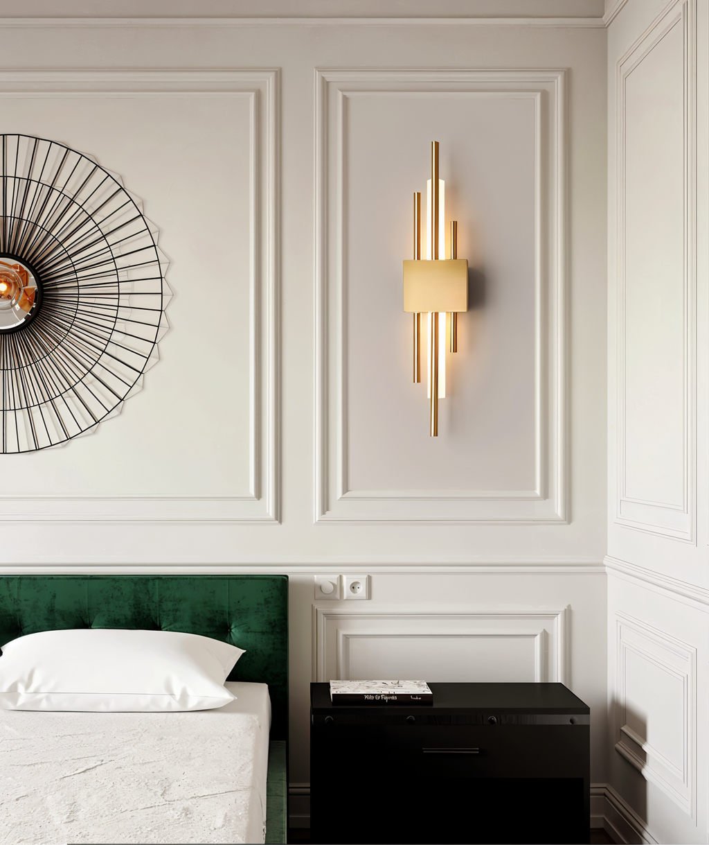 NobleGlow Gold Schwarze Wandleuchte – Luxuriöses lineares Design, einstellbare warme/neutrale/kühle Beleuchtung