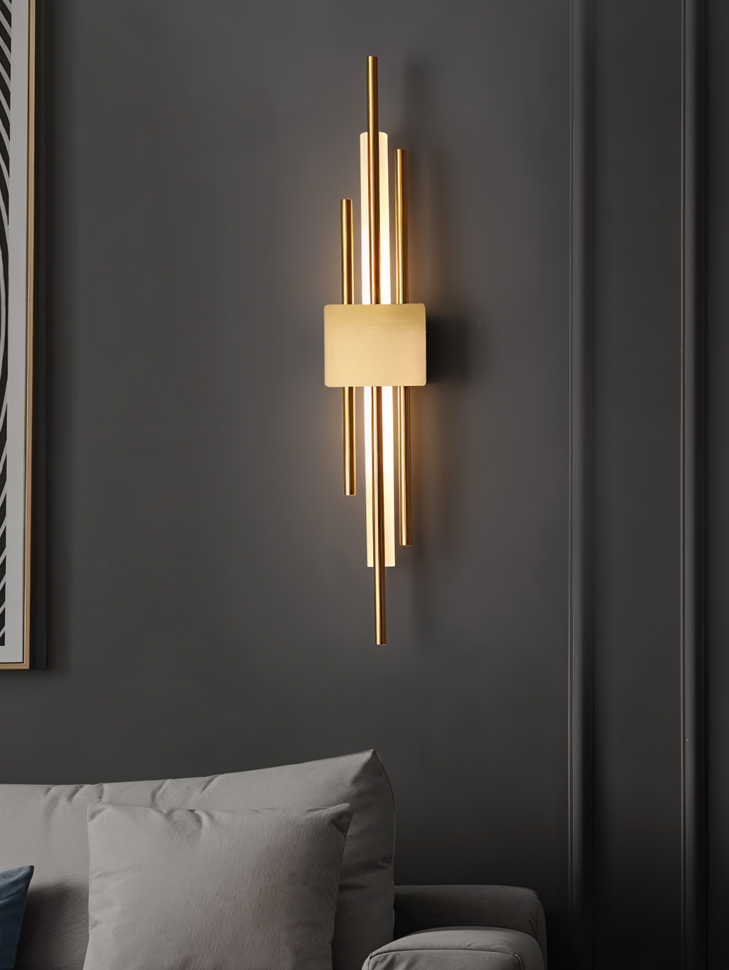 NobleGlow Gold Schwarze Wandleuchte – Luxuriöses lineares Design, einstellbare warme/neutrale/kühle Beleuchtung
