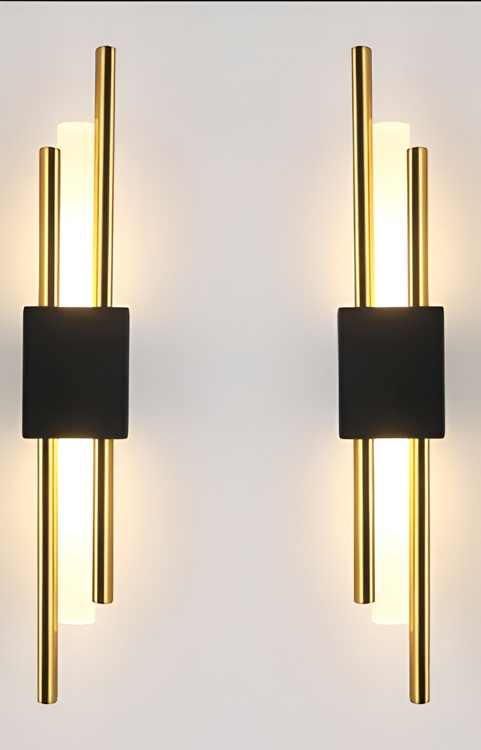 NobleGlow Gold Schwarze Wandleuchte – Luxuriöses lineares Design, einstellbare warme/neutrale/kühle Beleuchtung