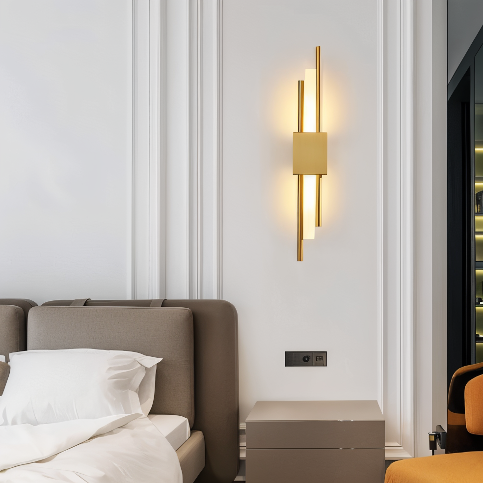 NobleGlow Gold Schwarze Wandleuchte – Luxuriöses lineares Design, einstellbare warme/neutrale/kühle Beleuchtung