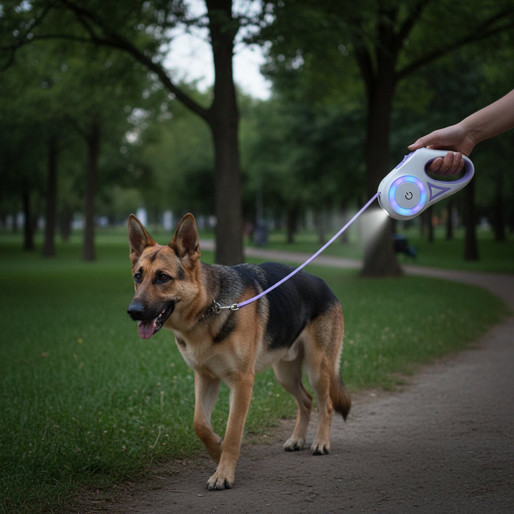 BrightTrail LED kutyapóráz beépített LED világítással a biztonságos éjszakai sétákhoz