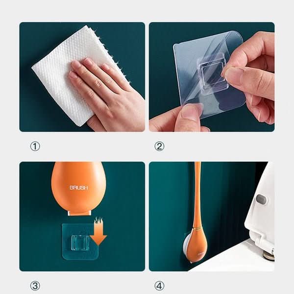 NovaClean silikon toalettbørste med holder for rene hjem hygienisk luktfri