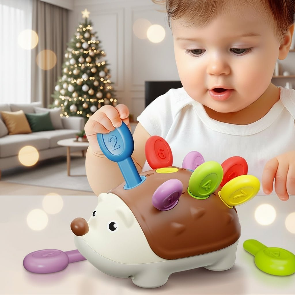 HedgeSpark Montessori Hedgehog Toy Colors and Numbers for Toddler Motor Skills