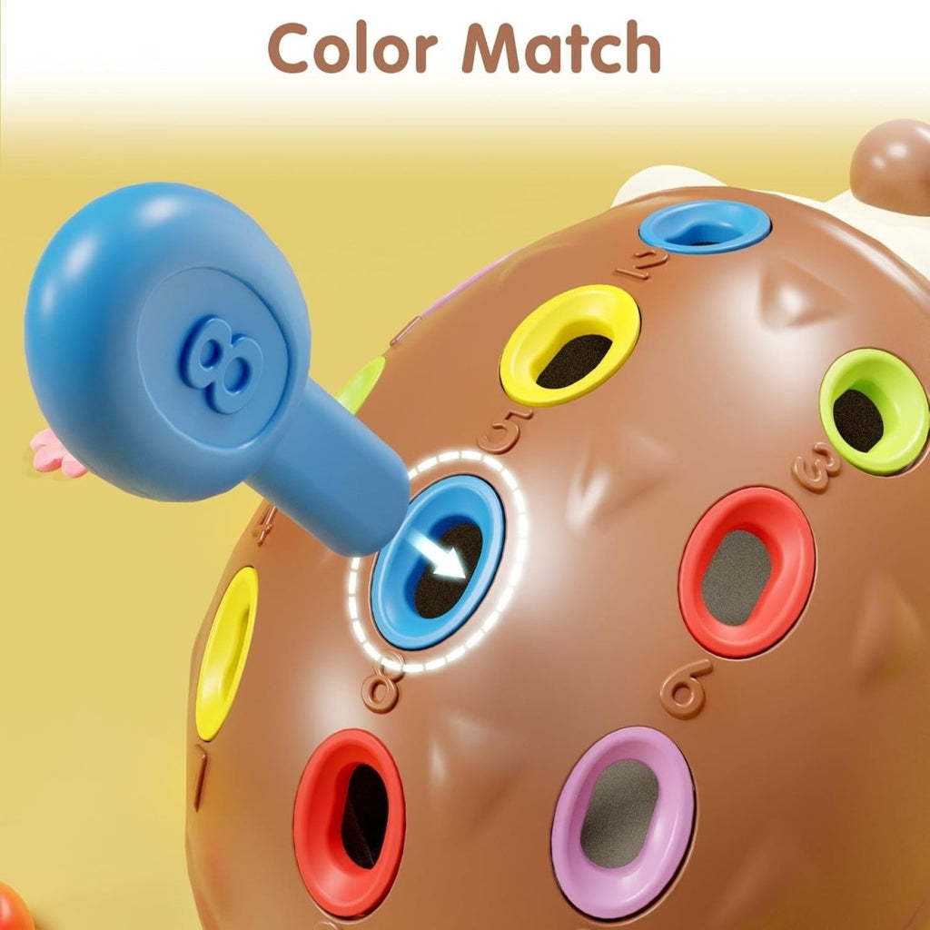 HedgeSpark Montessori Hedgehog Toy Colors and Numbers for Toddler Motor Skills