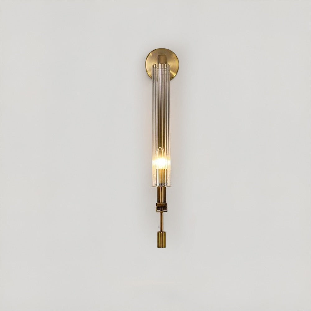 Aurelo vegglampe | Edison rillede glassylindere, kobberbase