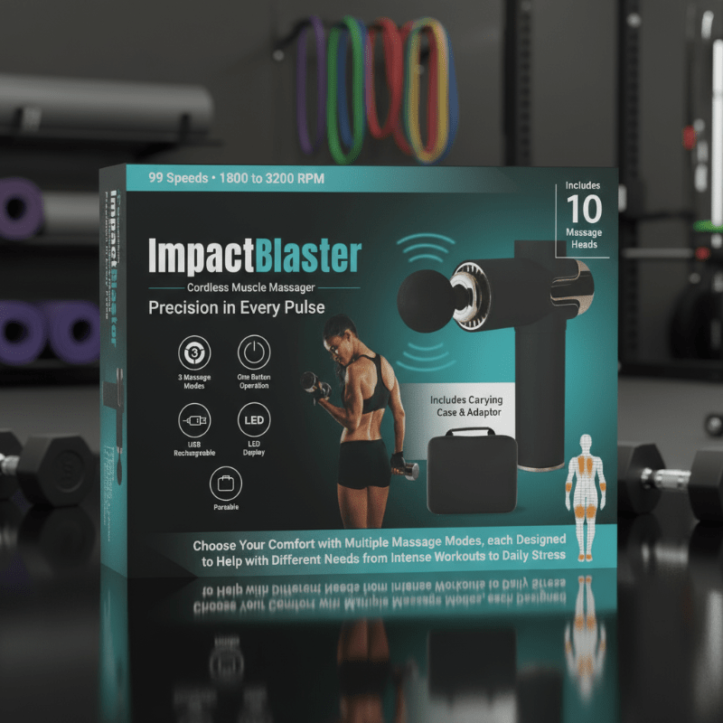 Pistolet de Massage Sans Fil VigorPulse pour Relaxation Musculaire Profonde et Récupération