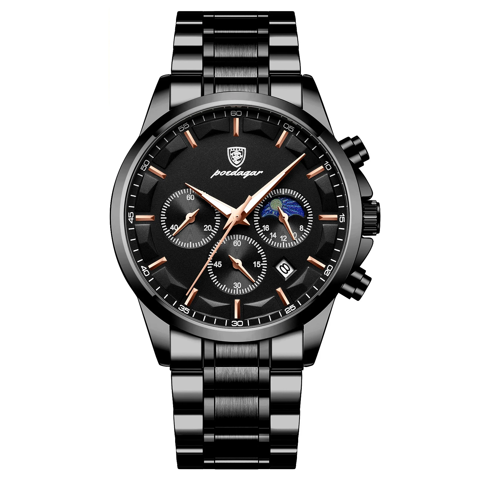 Imperial Quartz Chronograph Watch With Luminous Hands Water Resistant