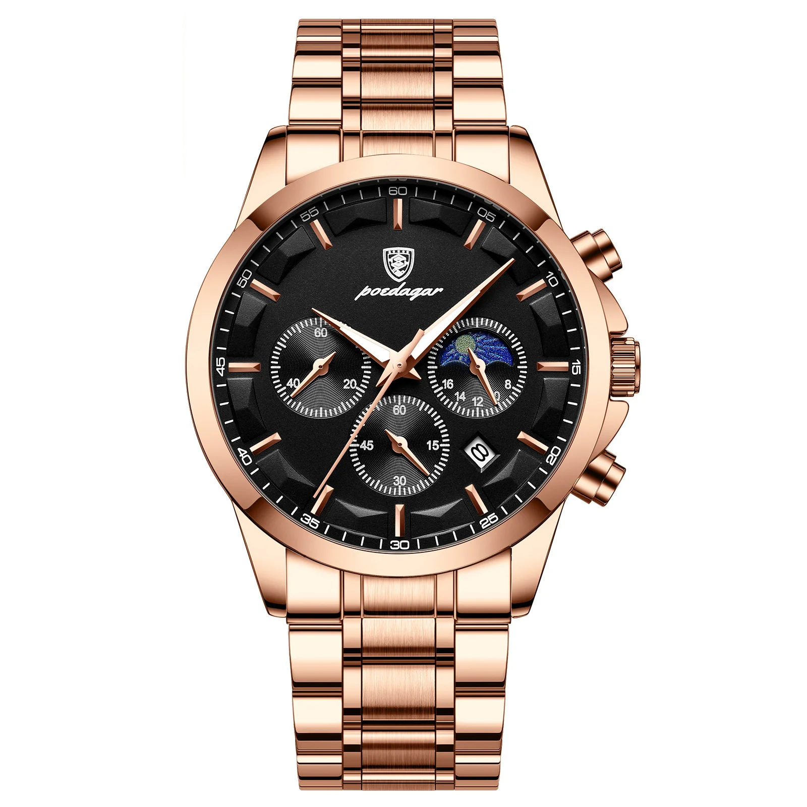 Imperial Quartz Chronograph Watch With Luminous Hands Water Resistant