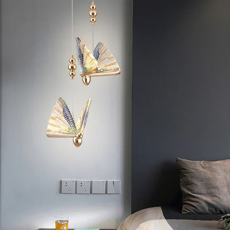LumiMoth kunstnerisk sommerfuglpendellampe for stue
