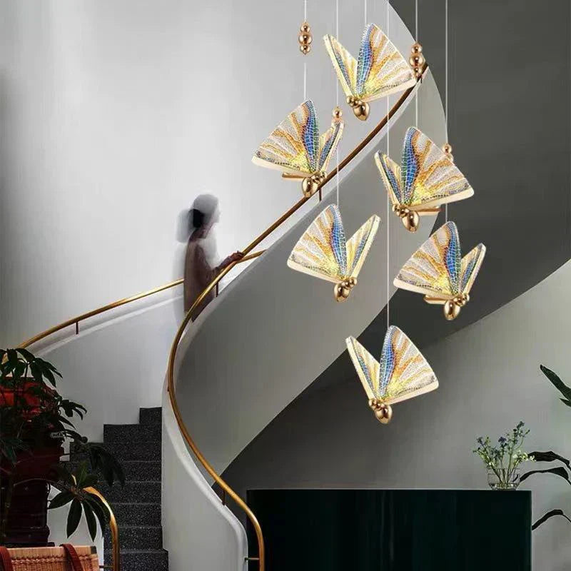 LumiMoth kunstnerisk sommerfuglpendellampe for stue