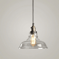 Retro Glass Pendant Lamp, 12-Inch, Industrial-Style Design