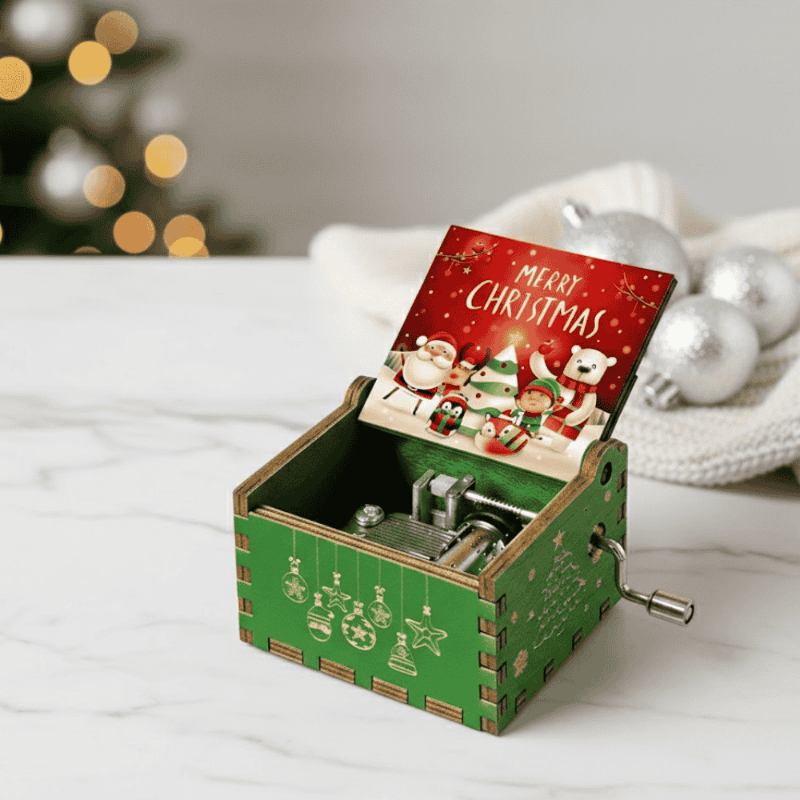 HearthGlow Christmas Music Box For Festive Decor With Cozy Melody For Home Lovers