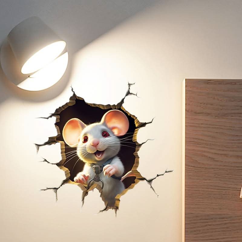 MirthMouse 3D tegneserie vægklistermærker sød musedekoration til børneværelser