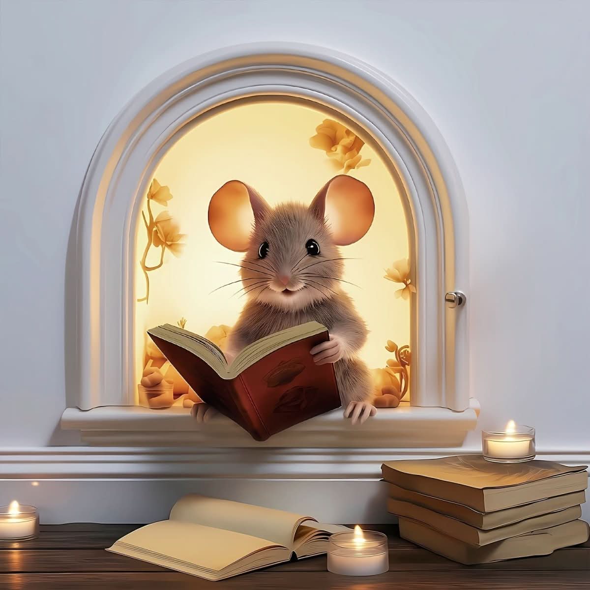 MirthMouse 3D tegneserie vægklistermærker sød musedekoration til børneværelser