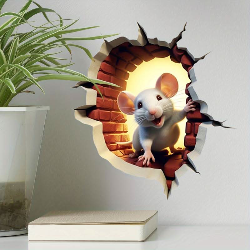 MirthMouse 3D tegneserie vægklistermærker sød musedekoration til børneværelser