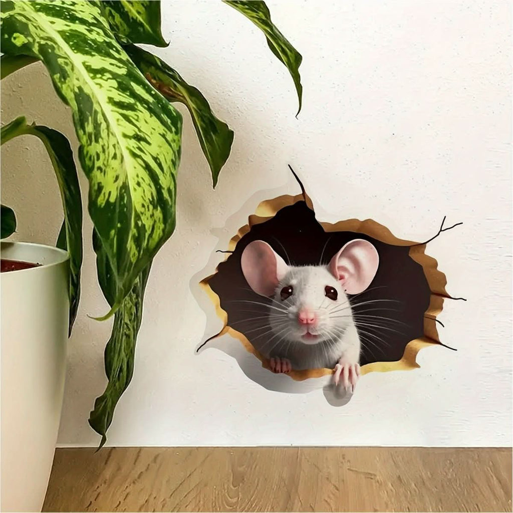 MirthMouse 3D tegneserie vægklistermærker sød musedekoration til børneværelser