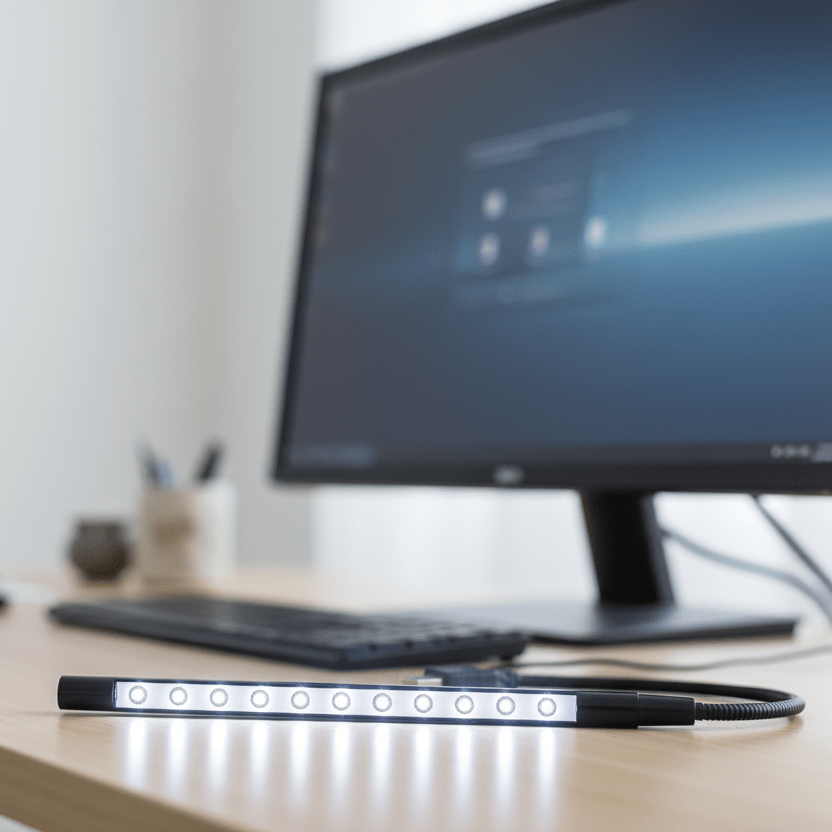NoctiGlow Portable LED Keyboard Light for Night Owl Productivity