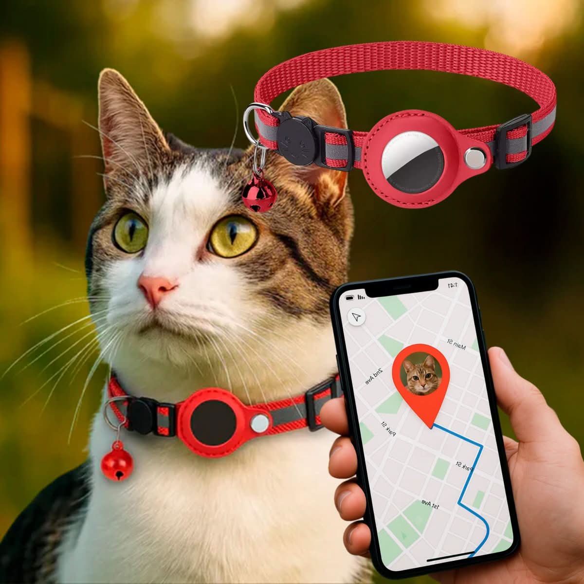 LumaGuard GPS-kattesele med reflekterende design for trygge utekatter