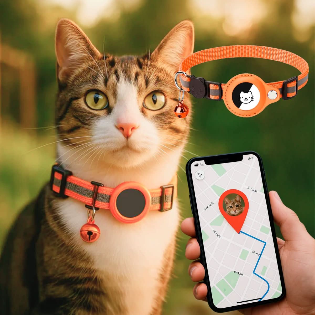 LumaGuard GPS-kattesele med reflekterende design for trygge utekatter