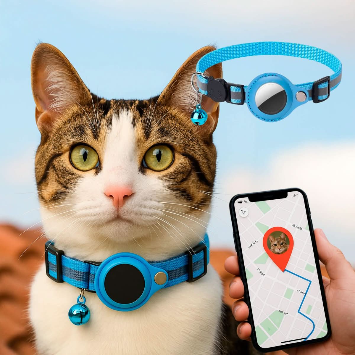 LumaGuard GPS-kattesele med reflekterende design for trygge utekatter